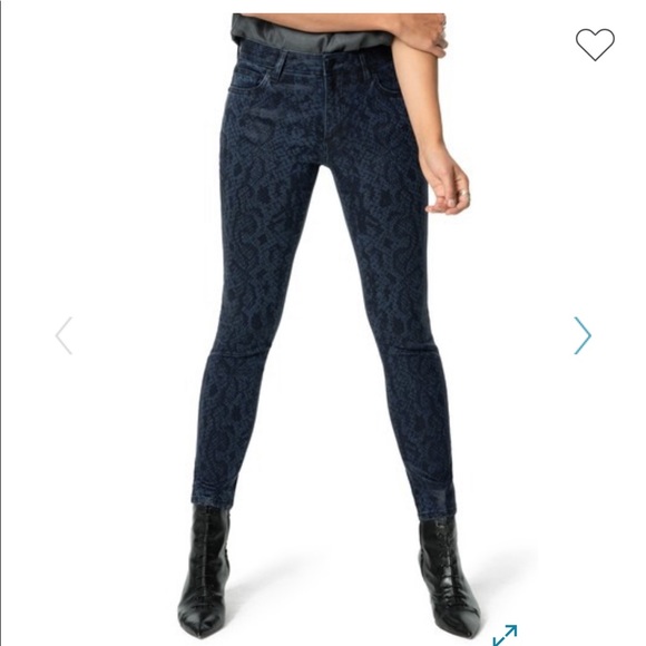Joe's Jeans The Charlie Black & Blue Snake skin Ankle Skinny Jeans Size 24 🆕 - Picture 3 of 16